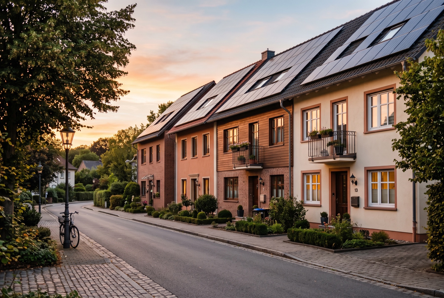 Reihenhäuser mit Photovoltaik